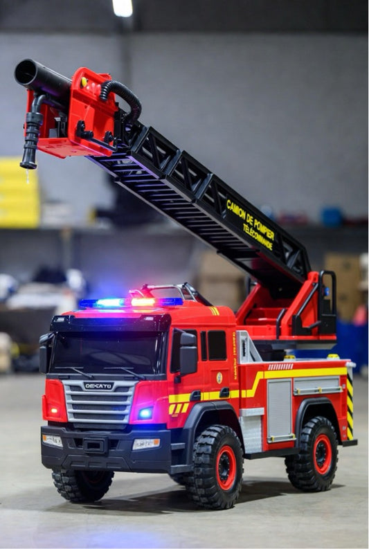 Camion de Pompier Télécommandé Géant – Lance Eau 8m + Sirène