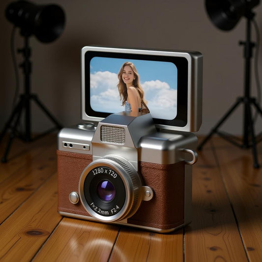 Mini Appareil Photo Rétro Enfant – Vidéo 1080p + Écran Flip Selfie